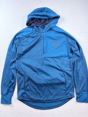 adidas Men’s Blue Hooded Performance Pullover
